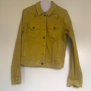 Distressed style lime green Ashley Mason jacket